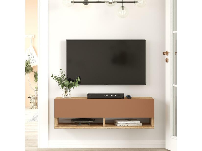  TV stolek/skříňka France 13 (borovice atlantická + cihlová)