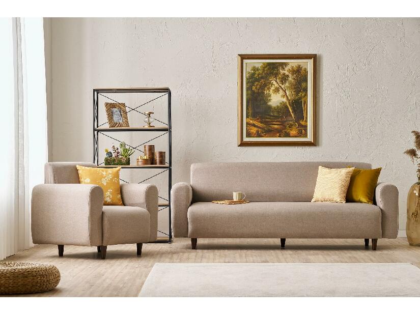 Sedací souprava 3+1 Noyalepo L (krémová + ořech)