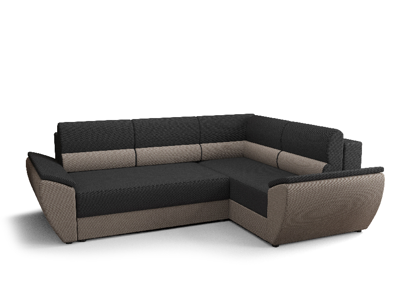 Rohová sedací souprava Radiant Plus (černá + šedá) (P)