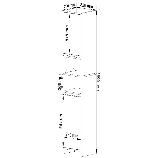 Knihovna Ubicada (dub artisan + bílá)