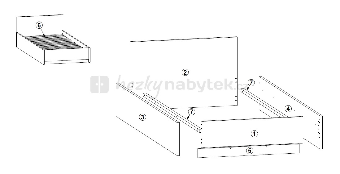 Jednolůžková postel 90 cm BRW Lendi LOZ/90