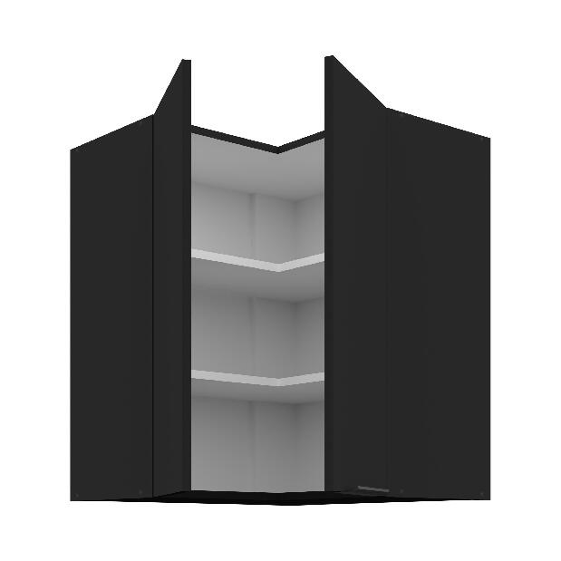 Horní rohová kuchyňská skříňka Sienla 60 60 GN 72 2F 90 (černá matná)