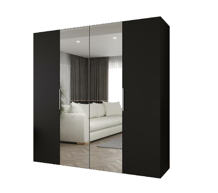 Šatní skříň 200 cm Mirabella 2 (černá + kašmír)