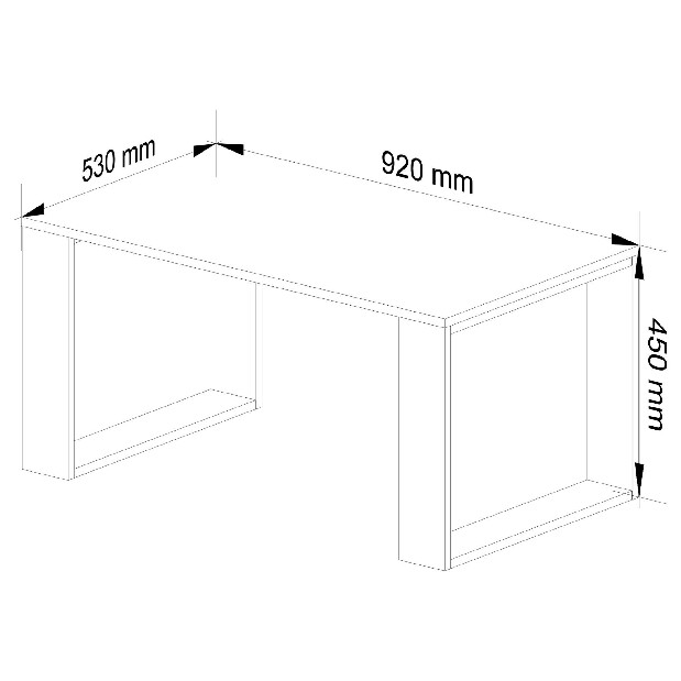 Konferenční stolek Necesito (dub sonoma + černá)