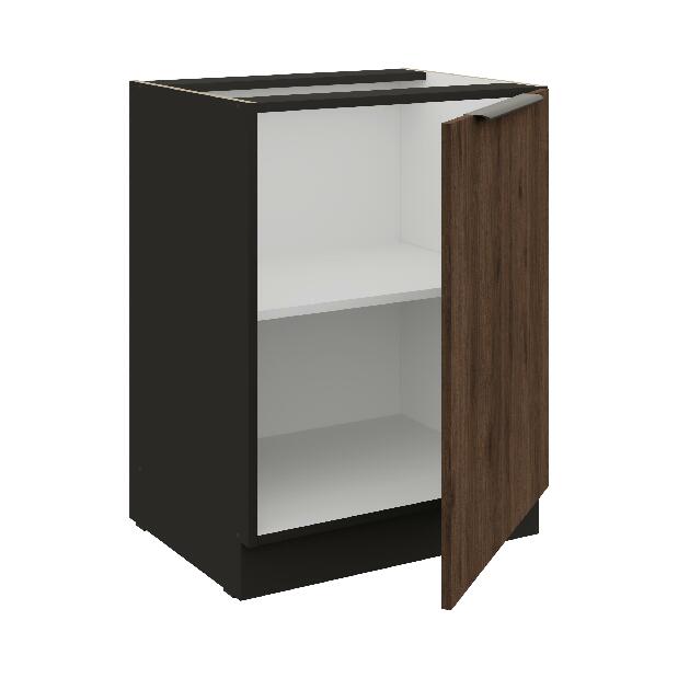 Dolní kuchyňská skříňka Manana 60 D 1F BB (korpus: černá matná + fronta: ořech okapi)
