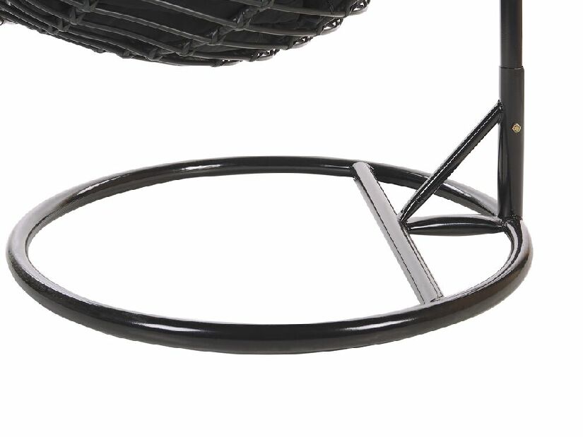 Závěsné křeslo se stojanem APIO (polyratan) (černá)