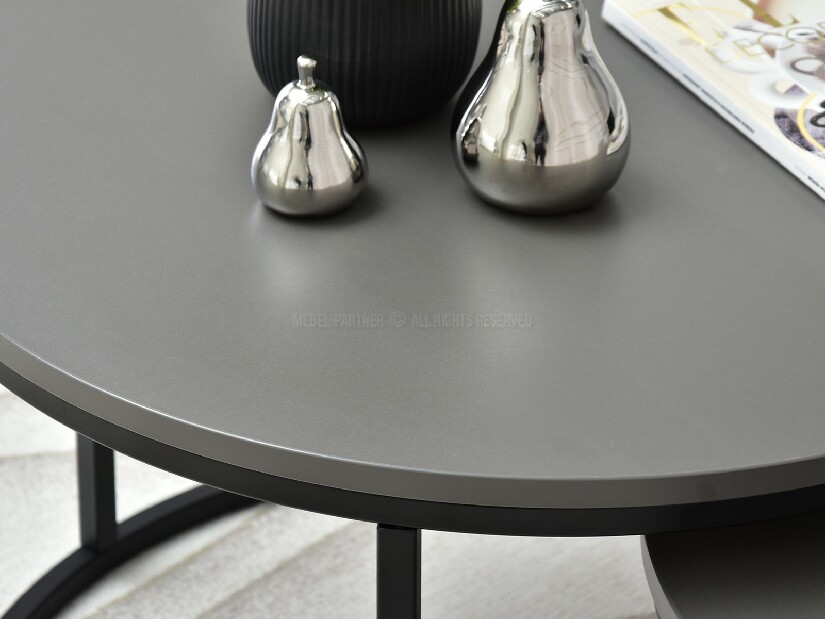 Set 2 konferenčních stolků Novedosa (grafitová + černá)