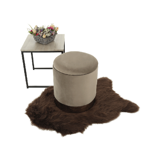 Taburet Annin (šedohnědá)