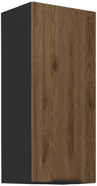 Horní kuchyňská skříňka Manana 40 G 90 1F (korpus: černá matná + fronta: ořech okapi)