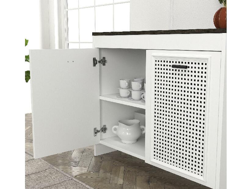 Skříňka Donna 90 (bílá + tmavě hnědá)