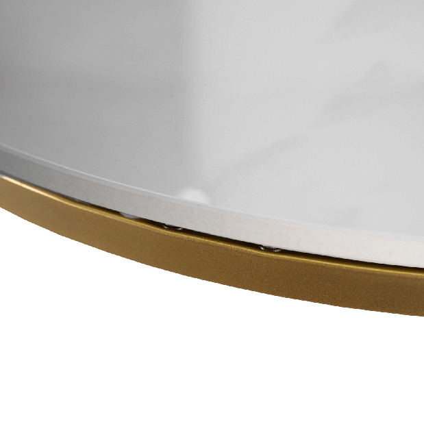 Konferenční stolek Kenrucky (lesk bílý + zlatá)