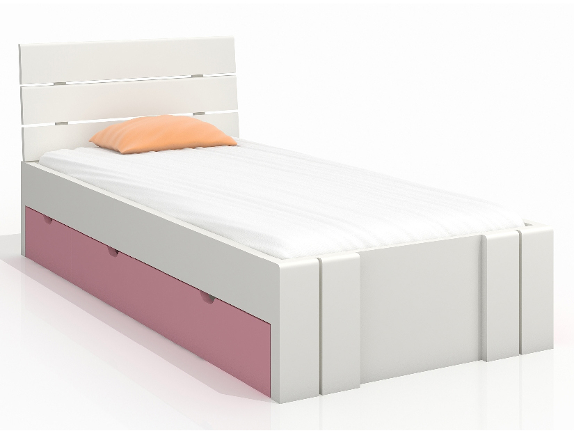 Jednolůžková postel 120 cm Naturlig Kids Tosen High Drawers (borovice) (s roštem)