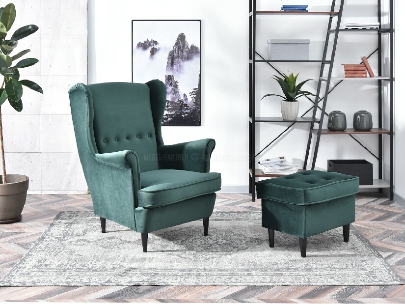 Křeslo ušák Margis (zelená)