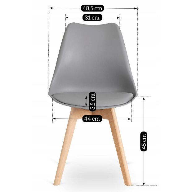 Jídelní židle Sospecho (šedá + dub)