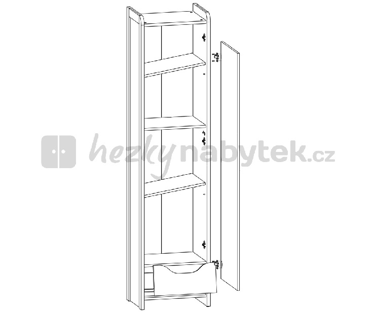 Policová skříň BRW Hihot REG1D1S