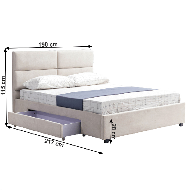 Manželská postel 180 cm Susana (s roštem)