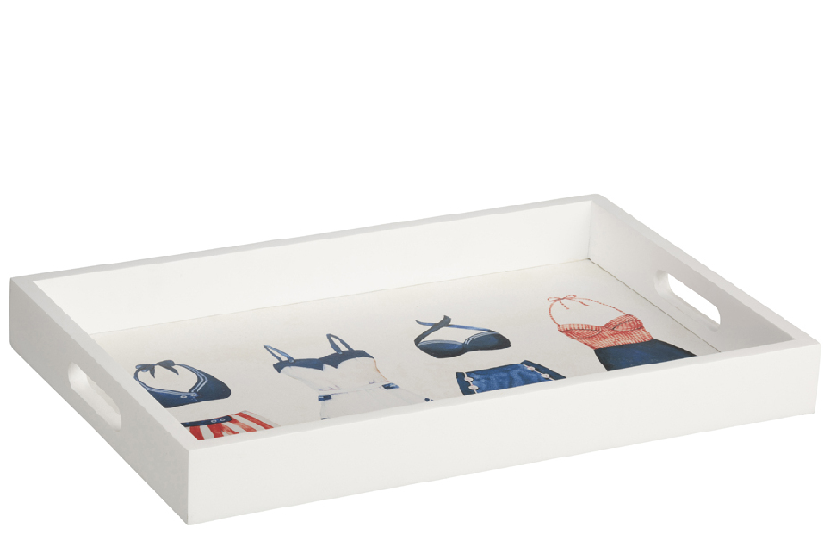 Dekorace do domácnosti (bílá + červená + modrá) 5x30x46cm