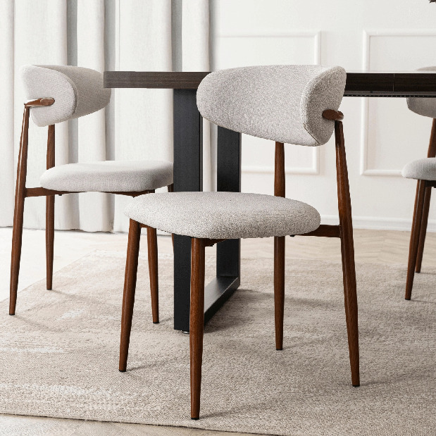  Jídelní židle Fabinko (šedá + ořech)