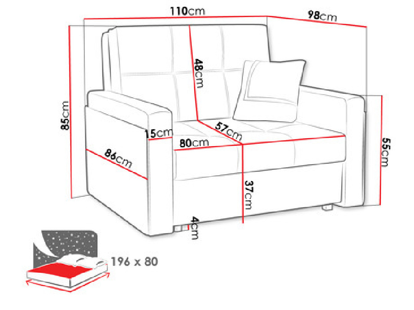 Křeslo Clovea mel I (růžová + šedá)
