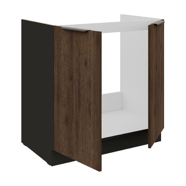 Dolní kuchyňská skříňka Manana 80 ZL 2F BB (korpus: černá matná + fronta: ořech okapi)