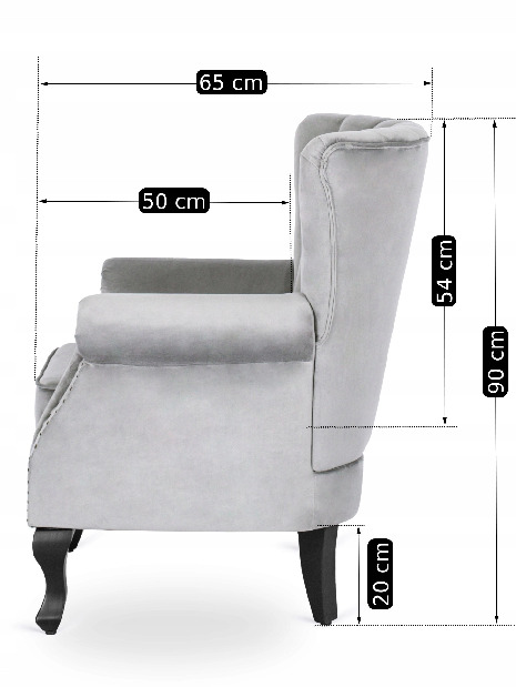  Křeslo Malik (šedá)