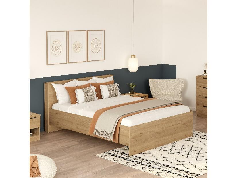 Manželská postel 200 cm Lomboretta 2 (bez roštu) (ořech)