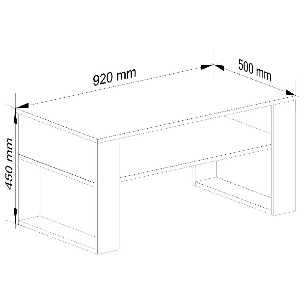 Konferenční stolek Distingue (dub craft + černá)