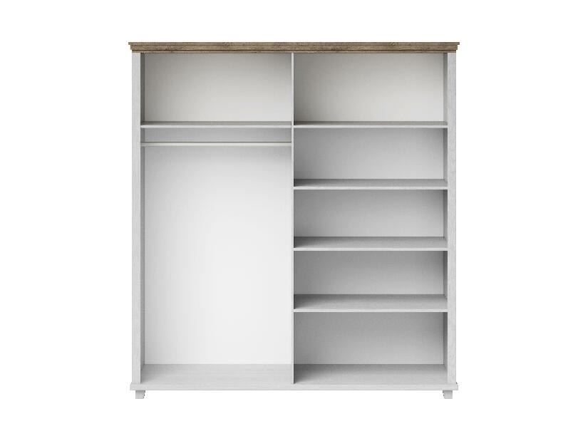 Šatní skříň se zrcadlem Elvina S Typ 20 (bílý popel + dub lefkas)
