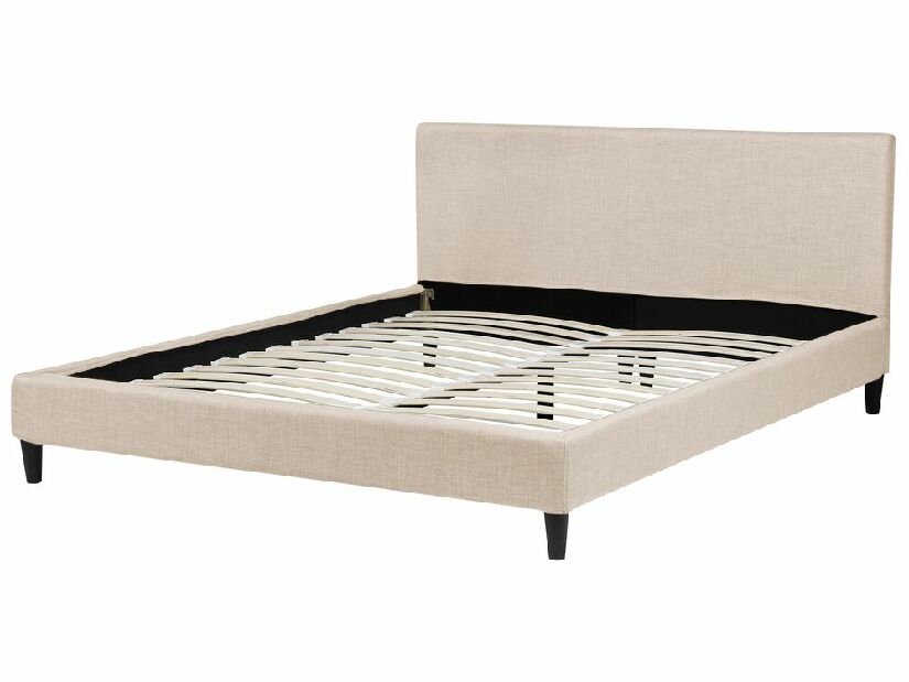 Manželská postel 160 cm FUTTI (s roštem) (béžová)