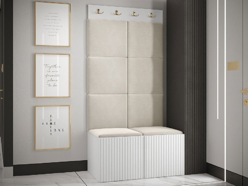 Předsíňová sestava Towiro Slim IV (bílá + béžová) *výprodej