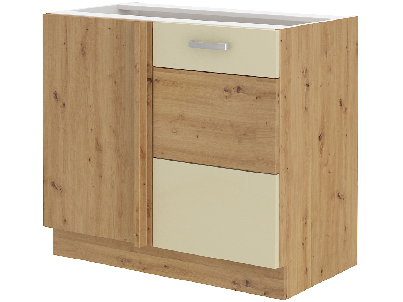Dolní kuchyňská skříňka Arryn 105 DN 1F BB (dub artisan + lesk krémový)