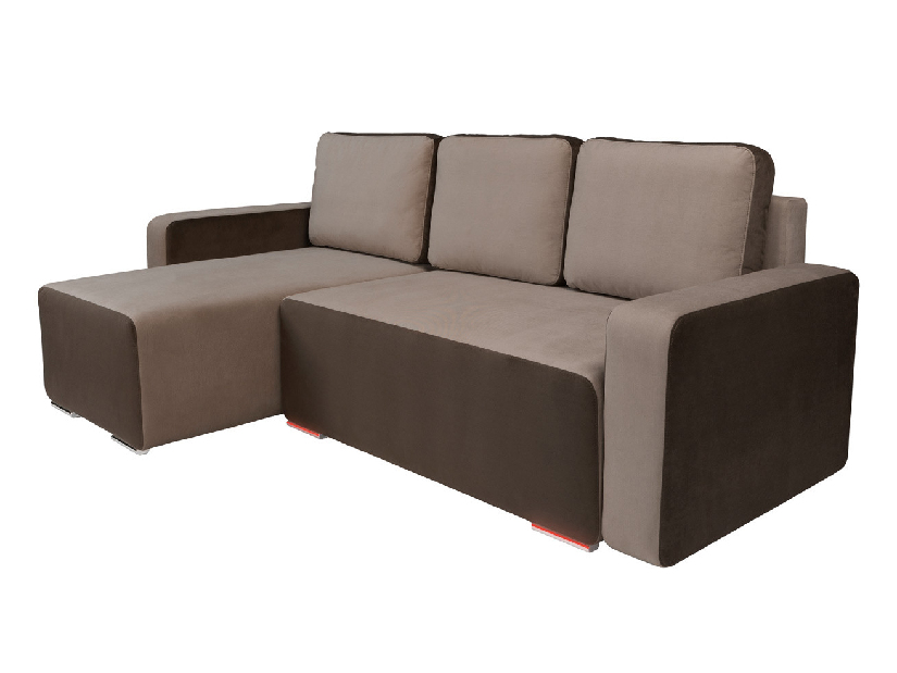 Rohová sedací souprava BRW Possi Lux 3DL.URC LED hnědá (L) (s osvětlením)