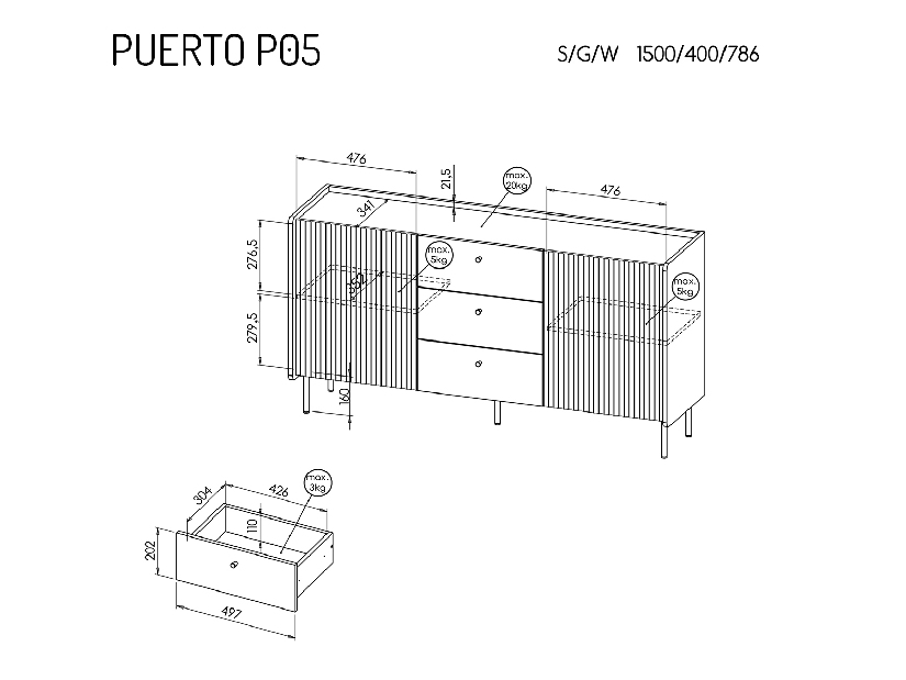 Nábytek do kanceláře Presuntos 4 (černá)
