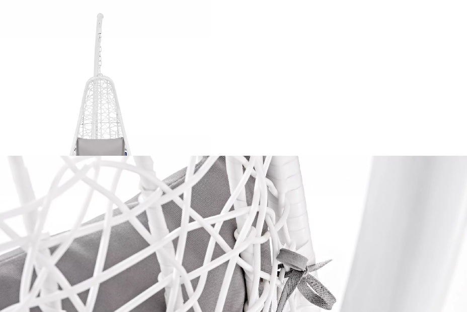 Závěsné křeslo Cleopatra (bílá + světle šedá)