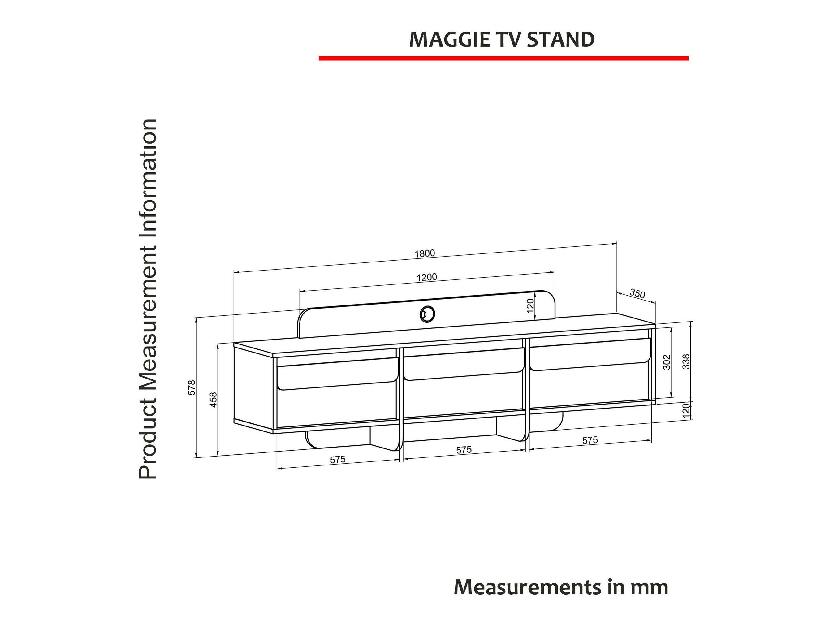 TV stolek/skříňka Maggy TV (antracitová borovice atlantická)