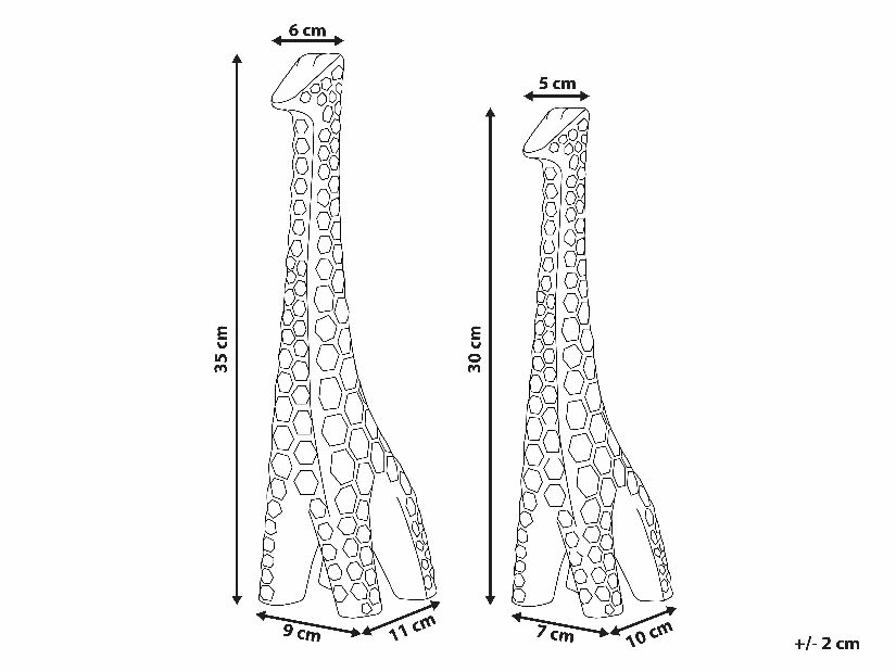 Set 2 ks. dekorativních figurek KASSEL (bílá)