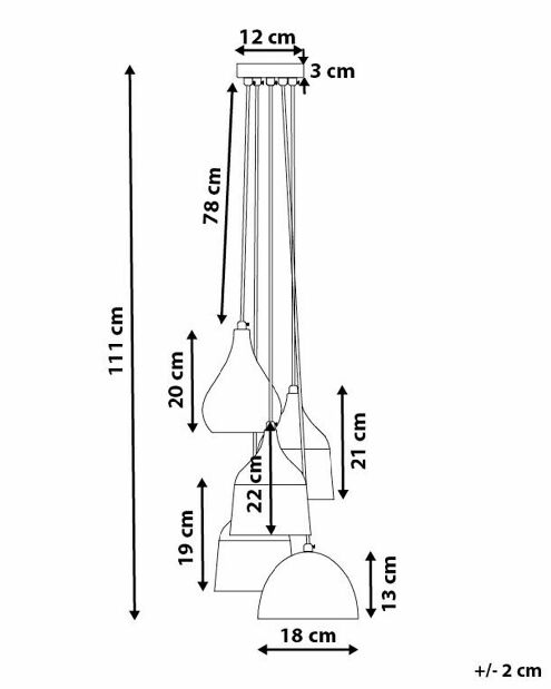 Závěsná lampa Sendai (černá)