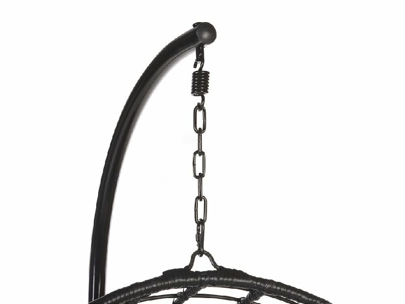 Závěsné křeslo se stojanem APIO (polyratan) (černá)