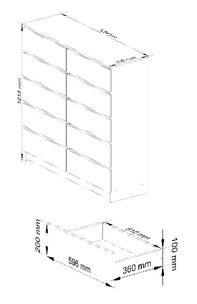 Komoda Kraft 10SZ (dub sonoma + bílá)