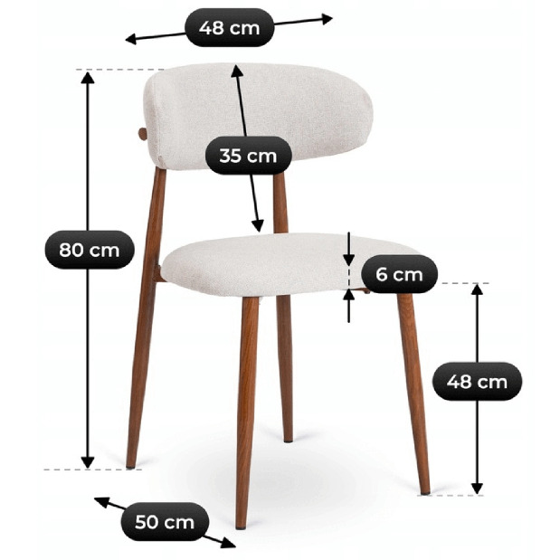  Jídelní židle Fabinko (šedá + ořech)