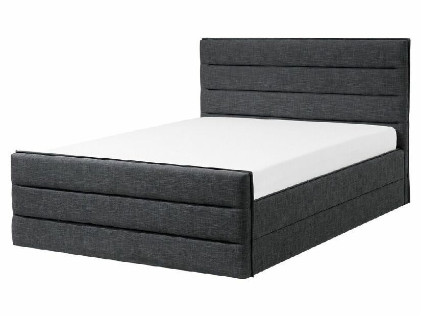 Manželská postel 160 cm VALDO (s roštem) (tmavě šedá)