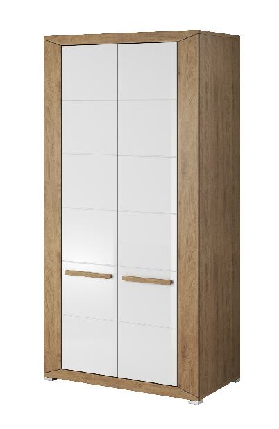 Šatní skříň Laurie Typ 18 (dub Beaufort + bílý lesk)