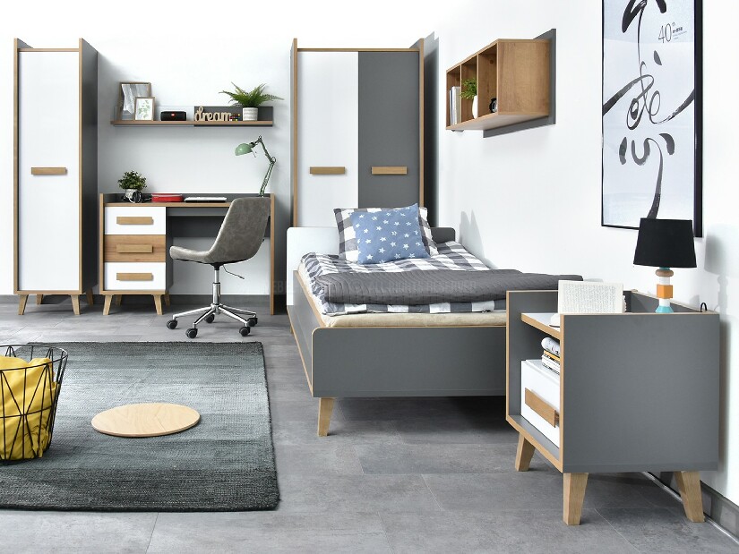 Jednolůžková postel Sobrepuso S10 (bílá) (s úložným prostorem)