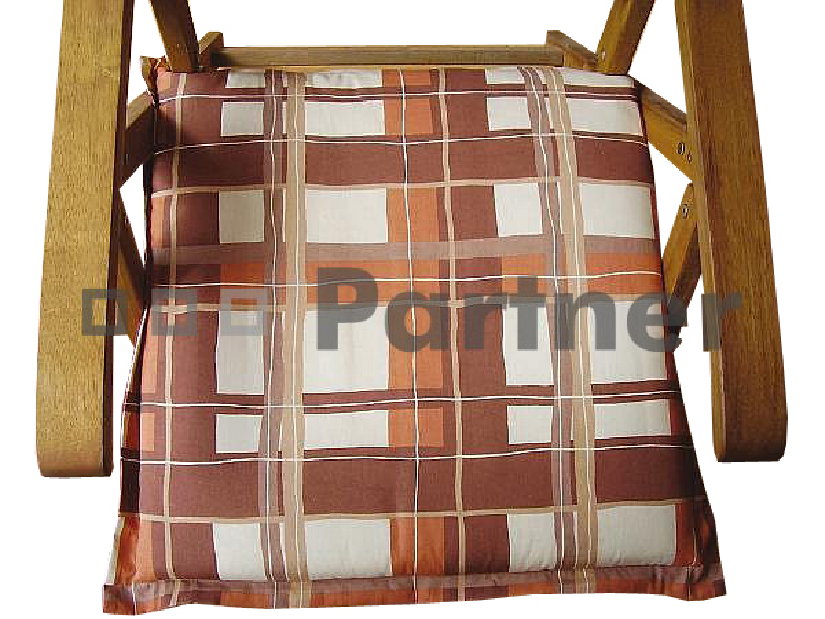 Zahradní matrace červená/hnědá kostka Annecy (k lehátku)