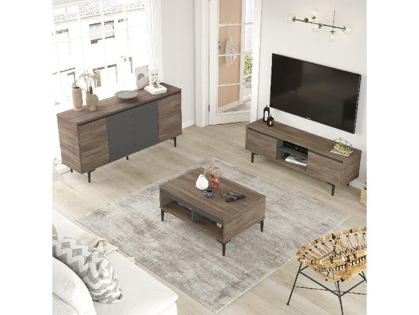 Sada nábytku do obývacího pokoje Arvoiden (ořech + antracit)