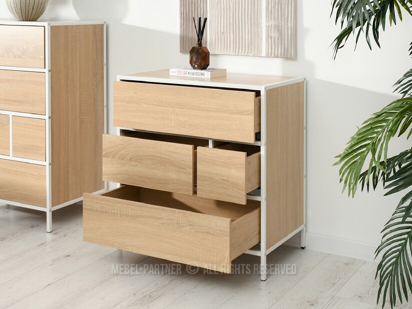 Komoda Soren Kom (sonoma + bílá)