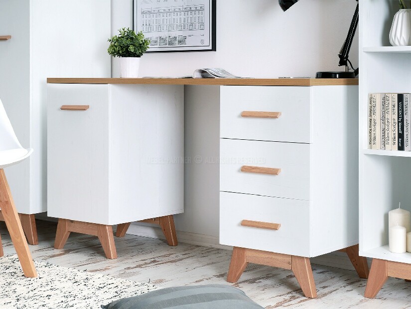 Nábytek do studentského pokoje Bajas 05 (bílý + dub)