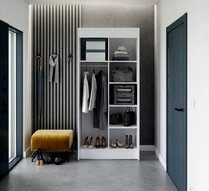 Šatníkova skriňa Karillo 100 (bílá)