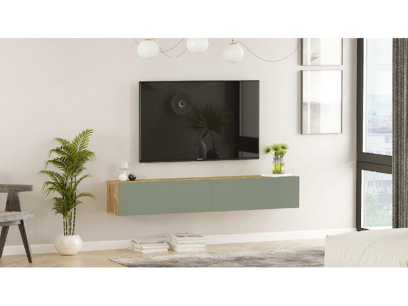  TV stolek/skříňka France 8 (borovice atlantická + zelená)