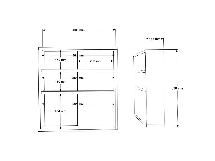 Závěsná koupelnová skříňka Nastoretta (se zrcadlem) (antracit)